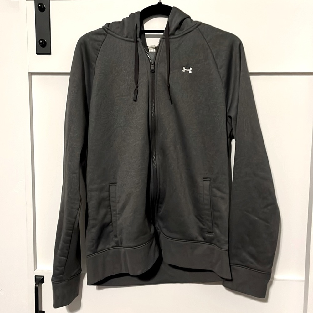 Under Armour Cold Gear Gray Zippered Hoodie. Size XL